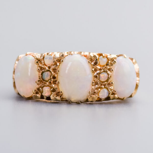 9ct Gold Opal Half Hoop Ring
