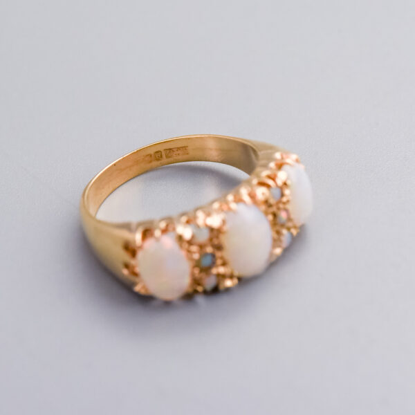 9ct Gold Opal Half Hoop Ring - Image 2