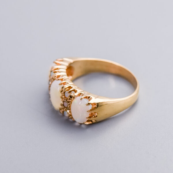 9ct Gold Opal Half Hoop Ring - Image 3