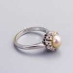 18ct White Gold Pearl & Diamond Ring