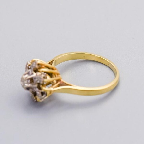 14K Gold Diamond Sunburst Ring - Image 3