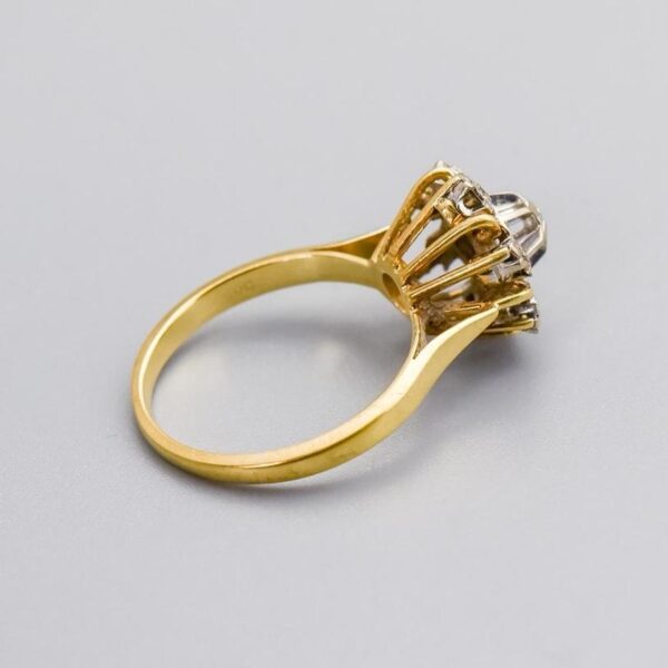 14K Gold Diamond Sunburst Ring - Image 4