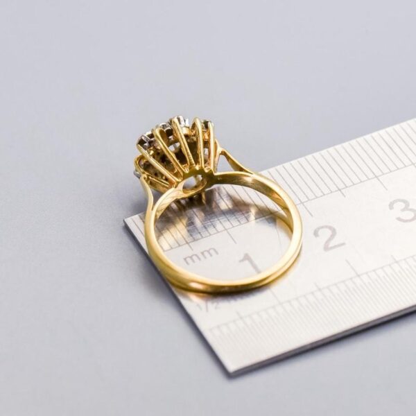 14K Gold Diamond Sunburst Ring - Image 5