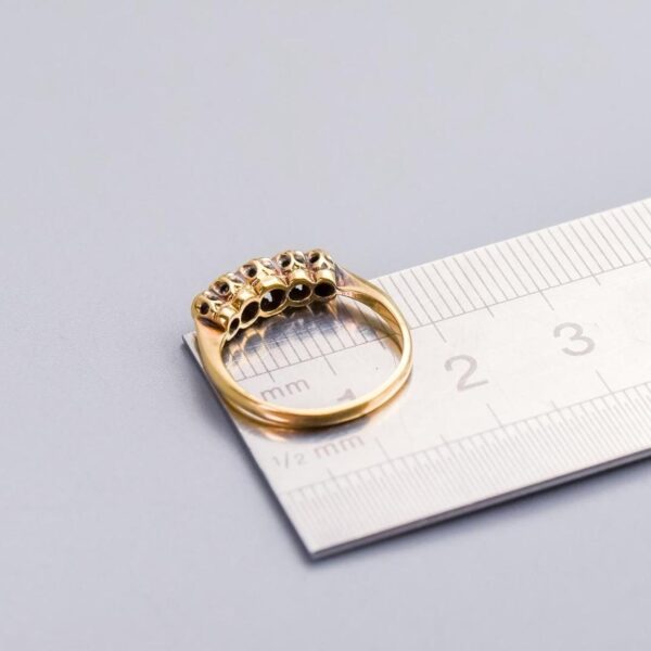 18K Gold Art Deco Five Stone Diamond Ring - Image 5