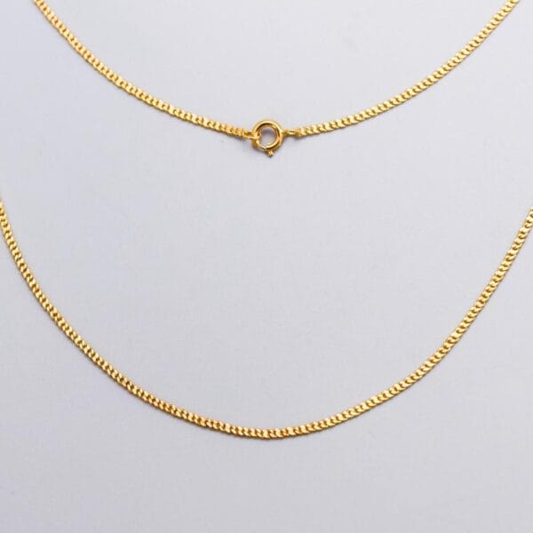 18K Gold Fine Curb Chain Necklace