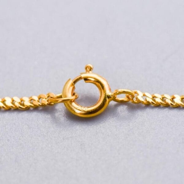 18K Gold Fine Curb Chain Necklace - Image 3