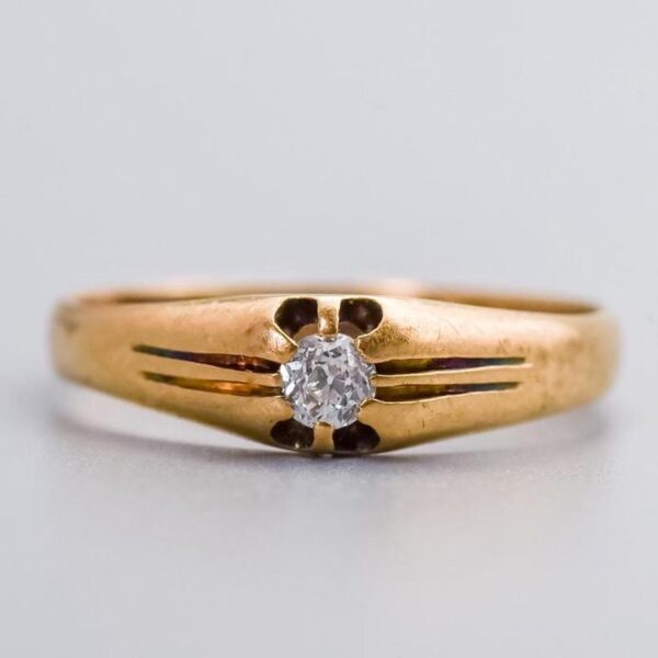 18K Gold Victorian Diamond Signet Ring