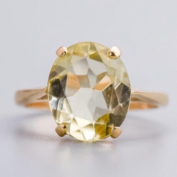 14K Gold Lemon Quartz Ring