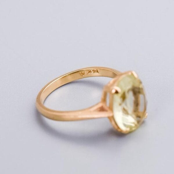 14K Gold Lemon Quartz Ring - Image 3