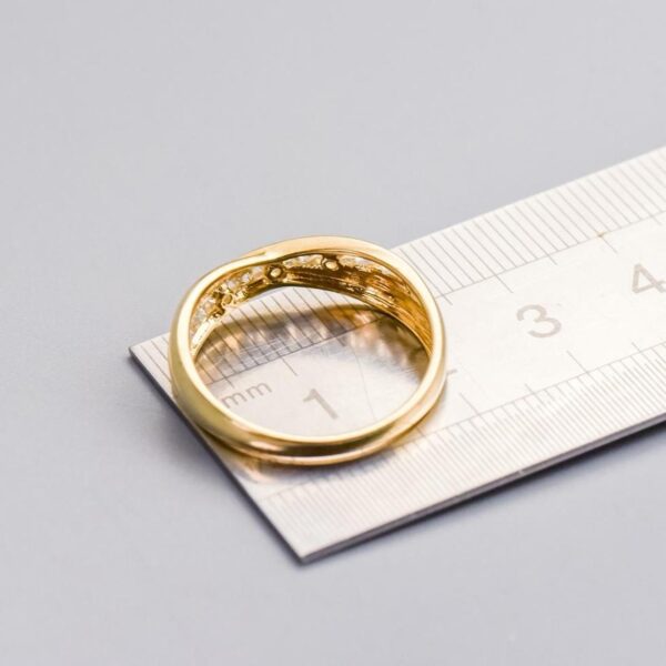14K Gold CZ Twist Ring - Image 5