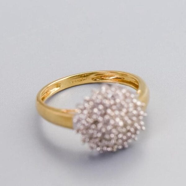 9K Gold Diamond Cluster Ring - Image 3