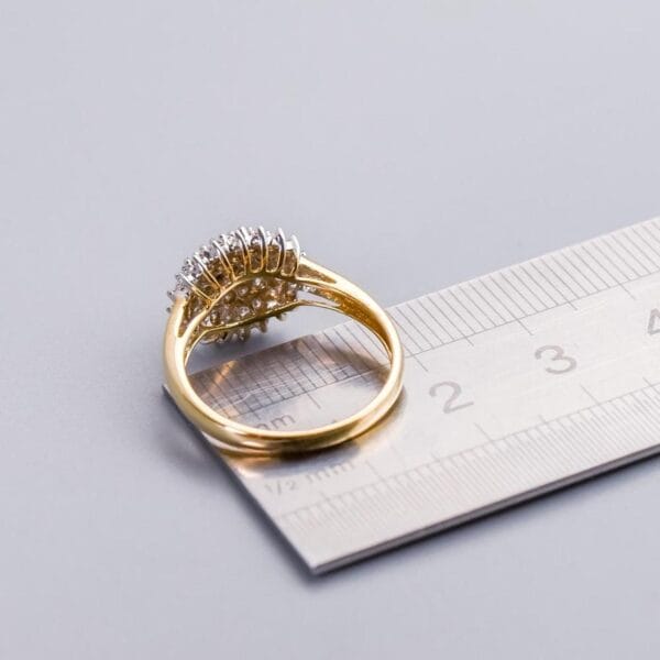 9K Gold Diamond Cluster Ring - Image 5