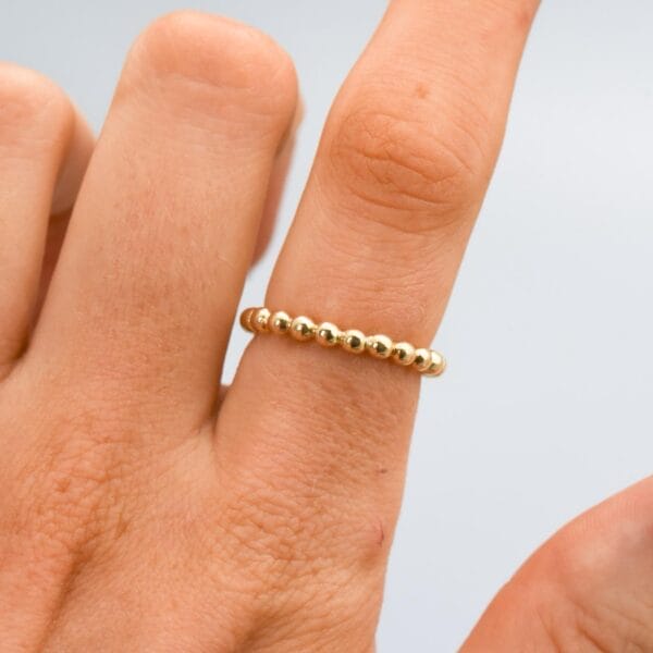 14K Gold Ball Ring - Image 2