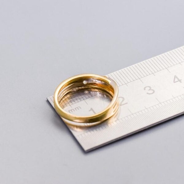 18K Gold Diamond Crossover Ring - Image 5