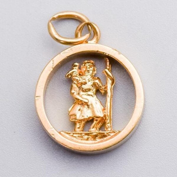 9K Gold St. Christopher Pendant