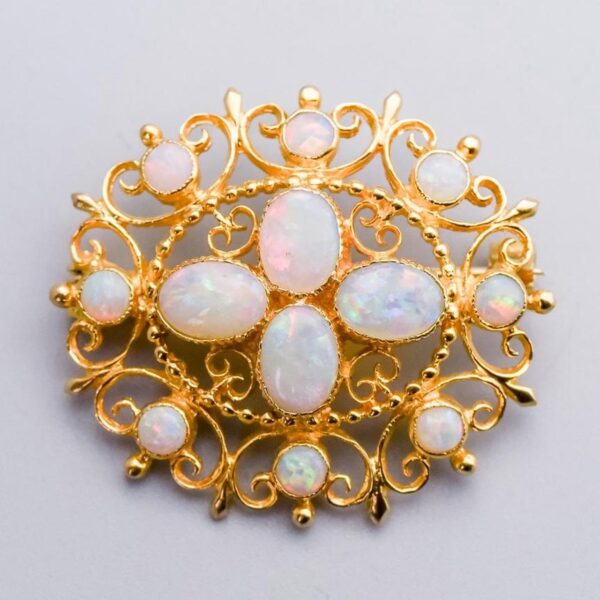 9K Gold Opal Brooch