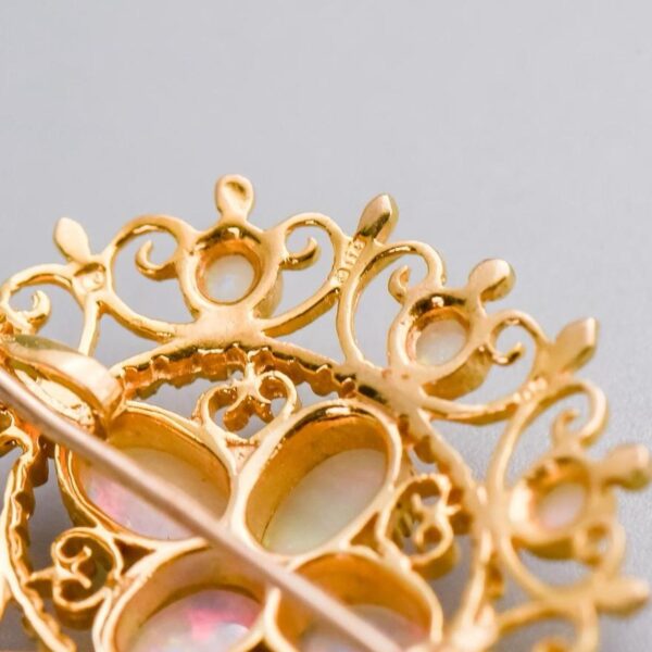 9K Gold Opal Brooch - Image 4