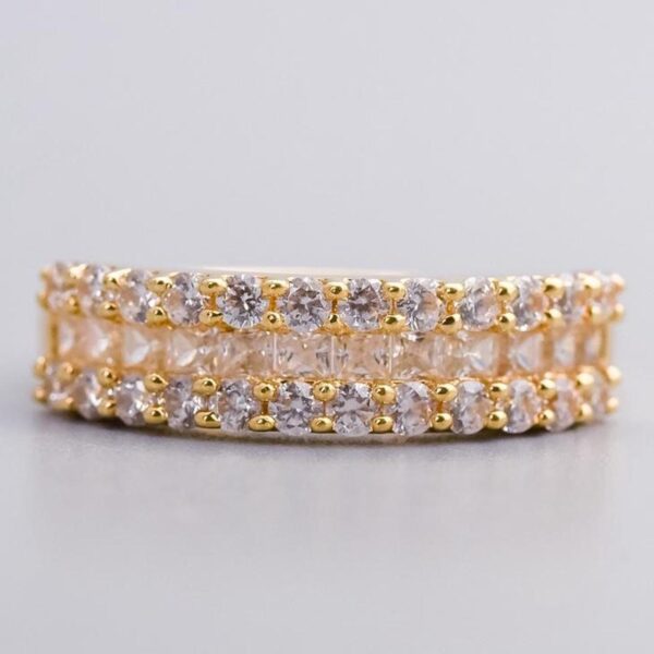 14K Gold CZ Cluster Ring