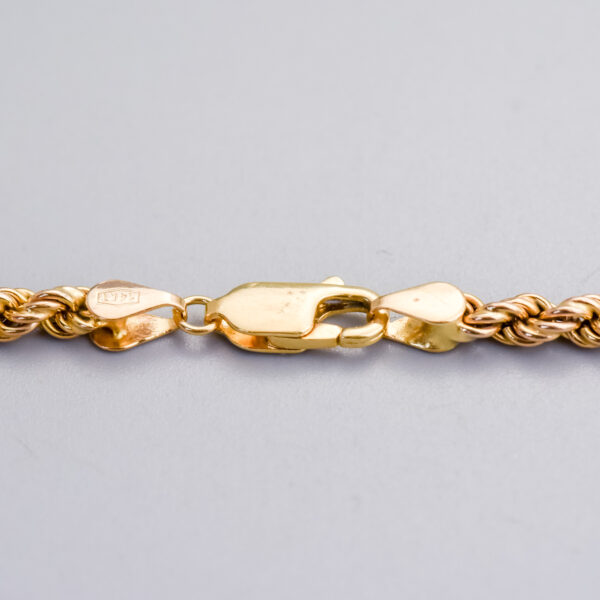 14ct Gold Rope Chain Bracelet - Image 3