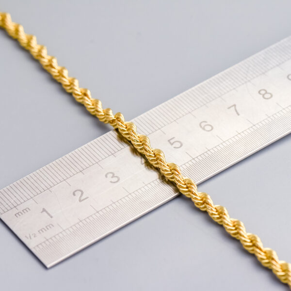 9ct Gold Rope Chain Necklace - Image 3