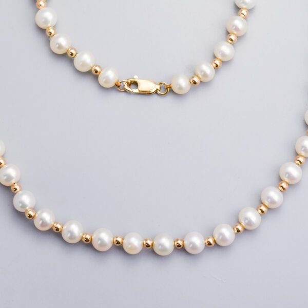 9ct Gold Beaded Pearl Necklace