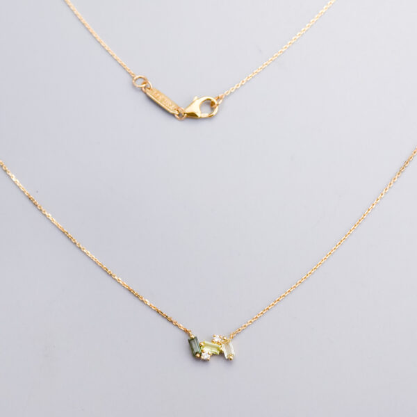 14ct Gold Green Ombre Pendant Necklace
