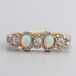 18ct Gold Antique Opal & Diamond Ring