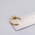 18ct Gold Sapphire & CZ Crossover Ring