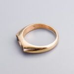 9ct Gold Three Stone CZ & Sapphire Ring