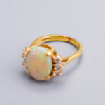 18ct Gold Opal & Diamond Ring