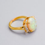 18ct Gold Opal & Diamond Ring