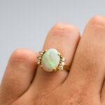 18ct Gold Opal & Diamond Ring