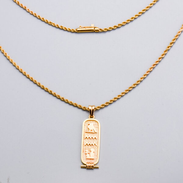 18ct Gold Egyptian Cartouche Pendant Necklace