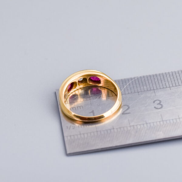 18ct Gold Victorian Ruby & Diamond Gypsy Ring - Image 4