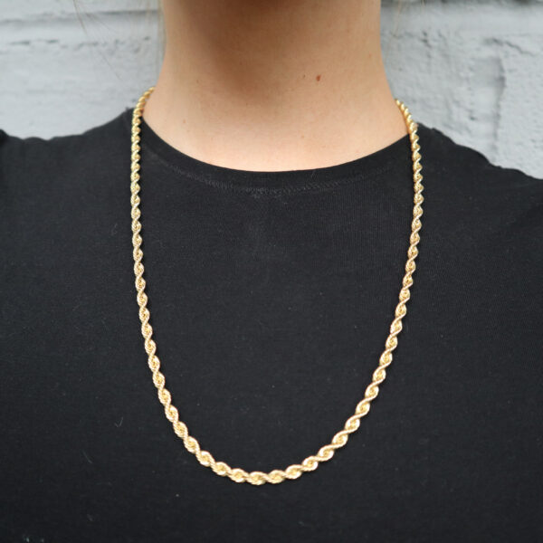 9ct Gold Rope Chain Necklace - Image 4