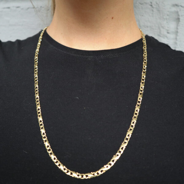 9ct Gold Infinity Anchor Chain Necklace - Image 4
