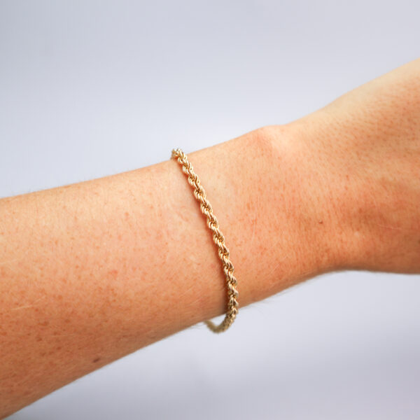 14ct Gold Rope Chain Bracelet - Image 2