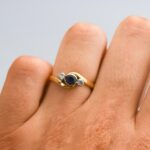 18ct Gold Sapphire & Diamond Crossover Ring