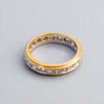 18ct Gold CZ Two-Tone Band