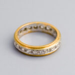 18ct Gold CZ Two-Tone Band