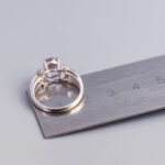 9ct White Gold Kunzite & Diamond Ring