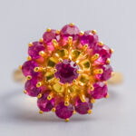 18ct Gold Ruby Cluster Ring