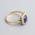 18ct Gold Sapphire & Diamond Cluster Ring