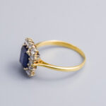 18ct Gold Sapphire & Diamond Cluster Ring