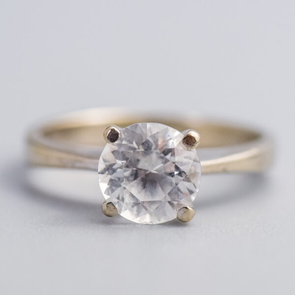 18ct White Gold Solitaire CZ Ring