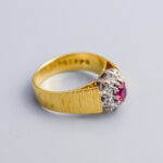 18ct Gold Ruby & Diamond Cluster Ring