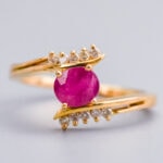 Vibrant ruby and diamond gold ring handcrafted by Don Laurence Jewellery. Perfect for special occasions or everyday luxury jewellery.