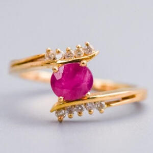 Vibrant ruby and diamond gold ring handcrafted by Don Laurence Jewellery. Perfect for special occasions or everyday luxury jewellery.