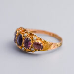 9ct Gold Edwardian Almandine Garnet & Seed Pearl Ring