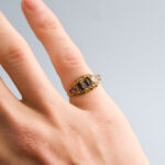 9ct Gold Edwardian Almandine Garnet & Seed Pearl Ring